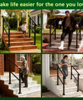 Kickass Heavy Duty Hand Rails For Outdoor Steps Deck And Porch Rock Solid Adjustable Stair Railing Kit For safety and support on various stair types.