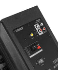 R1380DB Active Bluetooth Bookshelf Speakers With Optical And Coaxial Inputs back panel showing input ports and controls