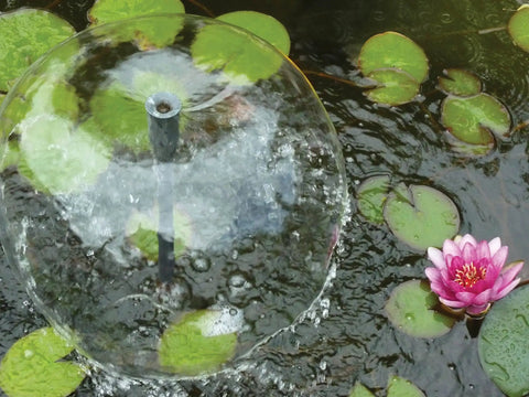 Garden Pond Filter And Pump Kit With 190 GPH Pump Deluxe Filtration System with bell fountain in pond with lily pads