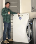 Person holding Heavy Duty Appliance Slider Mat For Effortless Moves For Refrigerators, Ovens, Washers, Dryers And More.