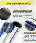Heavy Duty Magnetic Steel Pipe Cutting Guide Kit Slide Right On And Skip The Math For 22 5 45 90 Degree Saddle Notches showing dual grip assurance with strong magnets