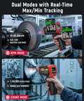 Non Contact Laser Tachometer RPM Meter For Engines And Motors, Handheld Tachometer With Large LCD Display, Measures 10 To 99,999 RPM, High Resolution, Max Min Memory, Reflective Tape Included, Great For Fans And Belts, handheld use