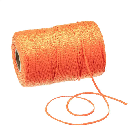 Heavy-Duty Braided Mason Twine For Indoor And Outdoor Use, Orange Nylon String Roll, Size 18 x 500 Ft, Ideal For Tying and Bundling