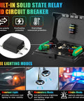 RGB 8 Gang Switch Panel High Power Multifunction Toggle Box With Waterproof Housing open to show internal circuit components.