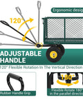 Heavy Duty Steel Garden Cart With 550 Pound Capacity featuring 120 degree adjustable handle and 180 degree rotating function