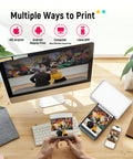 4x6 Portable Photo Printer For iPhone And Android With Wi Fi Full Color Dye Sublimation Instant Photo Printing On The Go Snap And Share Ready Compact Pocket Size Printer Includes 100 Sheets And 3 Cartridges printing photos from multiple devices.