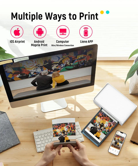 4x6 Portable Photo Printer For iPhone And Android With Wi Fi Full Color Dye Sublimation Instant Photo Printing On The Go Snap And Share Ready Compact Pocket Size Printer Includes 100 Sheets And 3 Cartridges printing photos from multiple devices.