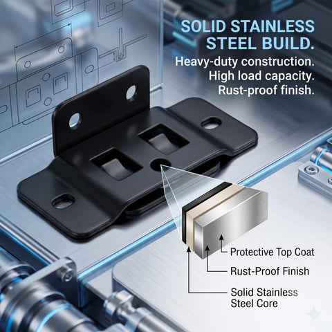 Quick Fitting Furniture Joint Bracket For Easy DIY Assembly And Repairs Stainless steel heavy duty right angle corner brace close-up