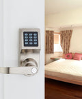 Digital Door Lock With M1 Card Passcode And Mechanical Key Left Hand Orientation Voice Guided Operation 1020 User Capacity