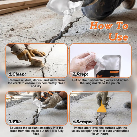 How to use Tough As Nails Concrete Crack Filler And Waterproof Sealer for Driveways Patios and Garage Floors Heavy Duty Masonry Shield.