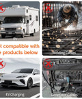 Image showing incompatibility with Heavy Duty 10 Foot 3 Prong Dryer Extension Cord with RV, Welding, EV Charging, and Generator Cables.