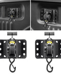 Ford F150 2015-2025 2 Pack Retractable Tie Down Straps, 10 Ft Self Retracting Ratchet Straps With Boxlink Plates, Bed Mount