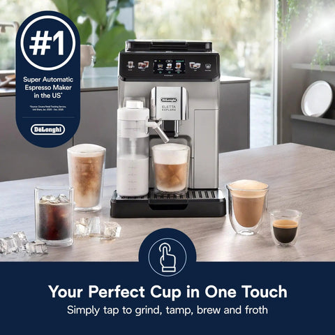 Explore Espresso Machine With Cold Brew And Milk Frother One Touch 50 Plus Drinks Built In Grinder Smartphone Compatible