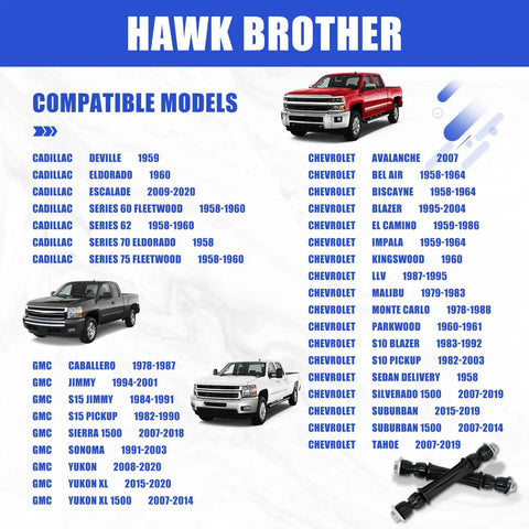 Front Sway Bar Links For Chevy Silverado 1500 Heavy Duty Stabilizer Links Kit To Boost Handling, Stability, And Smooth Ride For Daily Driver And Light Towing, black steel