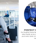 Upgraded Memory Foam Seat Cushion For Sciatica And Back Pain Relief on airport chair showcasing travel ease.