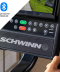 Close-up of controls on Recumbent Exercise Bike With 2 Month JRNY Membership For At Home Or On The Go Workouts 200 Plus Virtual Courses