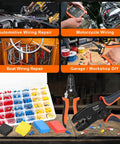 Killer 1242 Piece Wire Terminal Crimping Tool Kit That Comes Loaded with Ratcheting Crimper and Wire Stripper Cutter for wiring repairs.