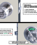 Bathroom Privacy Door Lock With Large Indicator Window And Thumbturn ANSI Grade 2 showing VACANT in-use display.