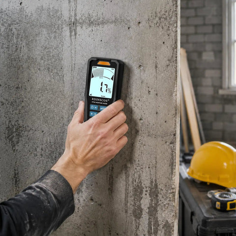 Rechargeable Pinless Moisture Meter For Drywall Detect Hidden Water Leaks And Condensation Before Damage DIY Ready And Great For Early Inspections Plumbing And Roof Leak Checks And Quick Home Renovation Prep testing concrete wall