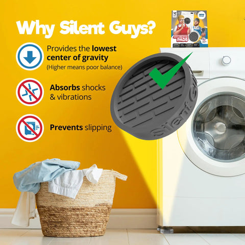 4 Pack Washing Machine Anti Vibration Pads Rubber Isolation Mats For Quiet Stable Laundry Room Use With Low Profile Design No Fuss Easy Install And Strong Grip To Stop Vibration And Noise