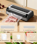 Heavy Duty Vacuum Sealer Machine With 95KPa Suction Full Auto Food Sealer Double Heat Seal System Built In Cutter displayed on counter