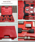 The Ultimate Thread Corrector Repair Tool Kit For Half Shaft Sleeve Fixing Stripped Axle Bolts And Rusted Drives With Quick Adjust Feature For 30 To 110mm Range And Fast Heavy Duty Automotive Jobs, red case open