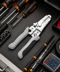 Heavy Duty Wire Stripper Pliers Manual Hand Tool With Stripping Cutting And Gripping Sections For Electrical Work on toolbox.