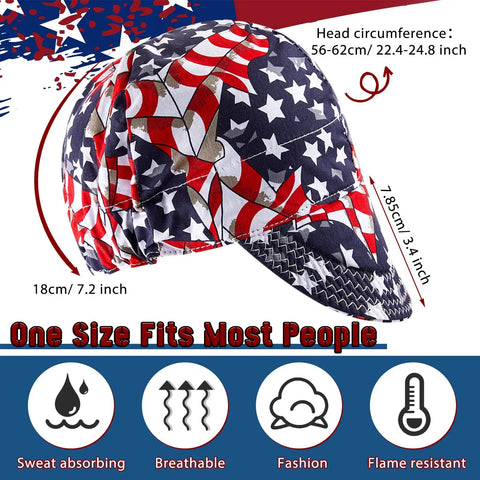 4 Pack Flame Resistant Welding Caps For Men And Women, Cotton Mesh Sweat Absorbing Welding Hats That Fit Most Helmets, Classic Style