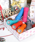 Gift box with colorful 18 Pack 9 LED Mini Flashlights With AAA Batteries Included And Pre Installed for Christmas