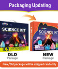 Image showing new and old packaging of Hands On Science Kit For Kids Aged 8 To 12 With 105 Cool Experiments Including Volcano And Chemistry