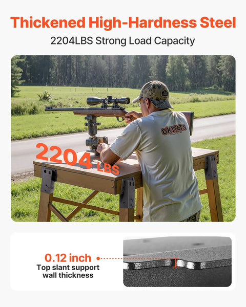 Beefy Steel Deer Blind Elevator Brackets For Elevated Hunting Stands, 3.6x3.6 Inch Platform, Fits 3.5x3.5 Inch Lumber, 2204 Lb Capacity, Outdoor Deer Stand Blinds, Shooting Shack, 4 Pieces