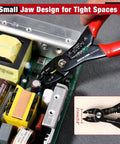 Heavy Duty 4 In 1 Electrician Pliers With Built In Wire Stripper Crimper And Cutter 7 Inch Compact Reach for tight spaces and wiring.