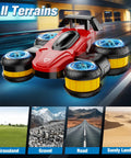 High Speed RC Drift Stunt Car With Upright Driving, Sideways Moves, 360 Spin Tricks, and Deformation Capabilities, Red and Yellow Finish