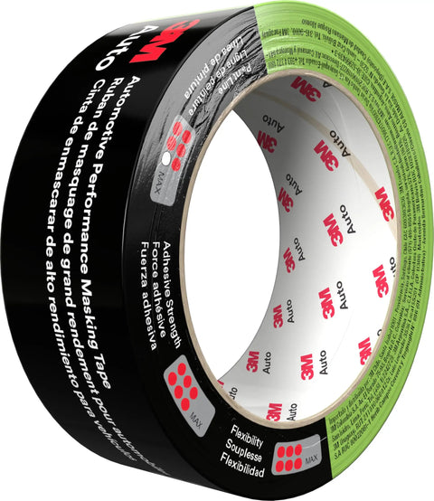 High-Strength Automotive Masking Tape 36mm By 32m For Sharp Paint Lines With Conformable Backing in black and green colors