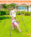 Heavy Duty Foldable Baby Swing Stand A Frame Metal Swing Stand For Backyard And Indoor Outdoor Use Easy Assembly In Minutes