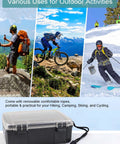 Waterproof Dry Box For Boat And Kayak, Watertight Storage Container shown with outdoor multi-activity background.