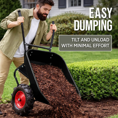 Multiple Wheelbarrows Heavy Duty Dual Wheel Wheelbarrow