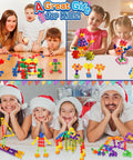 Children playing with Kid Friendly STEM Building Blocks Set 120 Piece Gear Interlocking Toy Kit with colorful star shaped pieces.