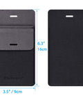 Pocket Protector Pen Holder Pouch 3 Pack Heavy Duty PU Leather Multi Purpose Clip For Shirts shown with dimensions