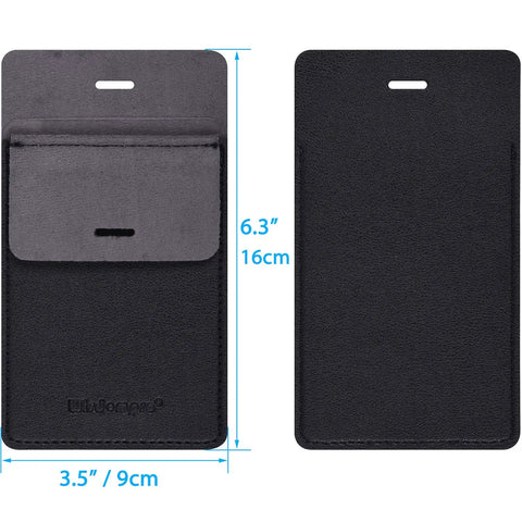 Pocket Protector Pen Holder Pouch 3 Pack Heavy Duty PU Leather Multi Purpose Clip For Shirts shown with dimensions
