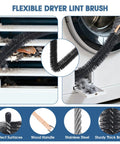 All In One Dryer Vent Cleaning Kit For Most Vacuums With Extendable Hose Long Reach Brush cleaning lint from dryer vent