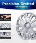 Ford Transit Hubcap Wheel Covers 16 Inch Silver Replacement Set Of 4 For 2015 To 2026 Transit 150 250 350 350HD ABS Direct Fit