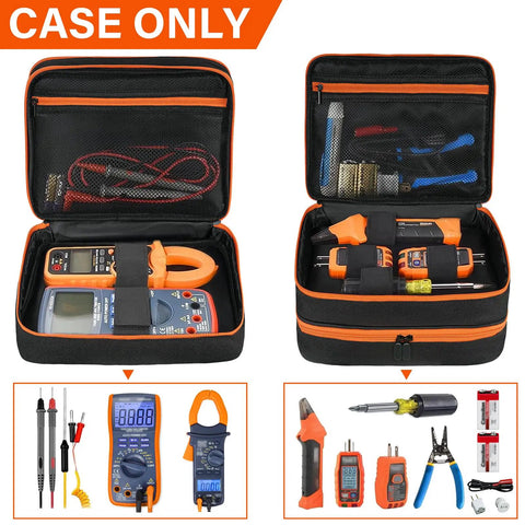 Rugged Double Layer Carrying Case for Electrical Testing Gear fits ET310 ET80101 ET80016 Circuit Breaker Finder RT250 GFCI Tester