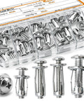 Forty Piece Petal Nut Expansion Screw Set For Hollow Walls And Thin Panels M4 M5 M6 M8 Threaded Inserts displayed