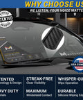 Hella Tough Silicone Windshield Wiper Blades Two Pack Front Driver And Passenger Zero Hassle Setup For J Hook Arm Mounts On American Cars Trucks And Suv All Season Grip, featuring carbon fiber design and heavy-duty materials.
