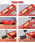 Step-by-step guide using Pro Grade Aluminum Alloy Door Hinge Jig for Routers, adjustable hinge template for precision door hinge mortises.