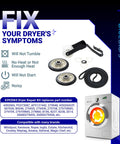 Dryer Repair Kit With Belt, Two Rear Drum Rollers, Idler Pulley, And Hardware For Whirlpool Kenmore Admiral Amana Dryers, DIY Ready