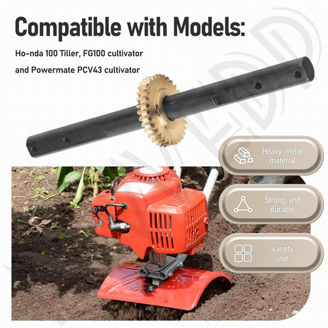 Replacement Tiller Shaft Tine Assembly For Mini Cultivators, Rugged Build, Heavy Duty Metal Gear on FG100 Cultivator