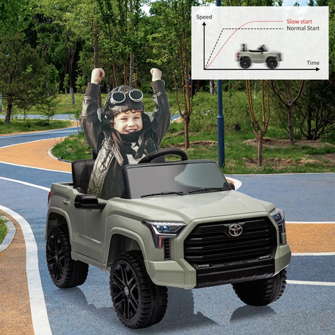 12V Licensed Toyota Tundra Ride On Truck For Kids With Remote Control Battery Powered Toy Car Realistic Off Road Look Safe Parental Control Durable Outdoor Kids Vehicle For Boys And Girls, child driving