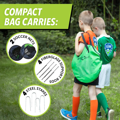 Portable Soccer Goal Net Set With Two 4 Ft Pop Up Training Goals And Compact Carry Case Easy Assembly Quick Setup Space Saving Storage Perfect For Backyard Games And Family Practice Indoor Or Outdoor Black with kids carrying bag